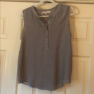 Loft mixed media striped tank